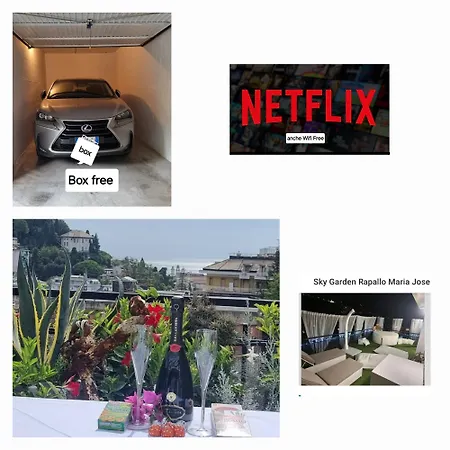 Sky Garden Maria Jose Liguria - Attico Vista Mare - Terraces - 2 Bagni- 2 Da Letto - Box, Wi-fi, Idromassaggio Free Inteiro Attico Per Voi, Con Ascensore Appartamento Rapallo