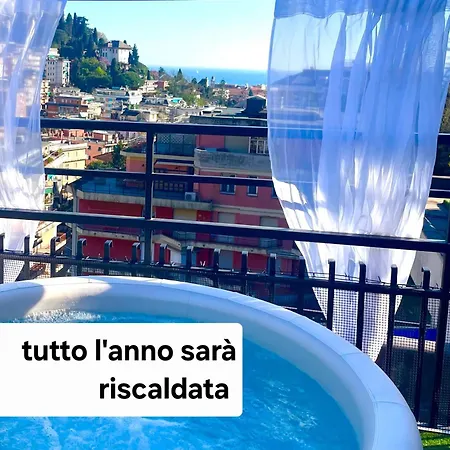 شقة Sky Garden Maria Jose Liguria - Attico Vista Mare - Terraces - 2 Bagni- 2 Da Letto - Box, Wi-fi, Idromassaggio Free Inteiro Attico Per Voi, Con Ascensore *