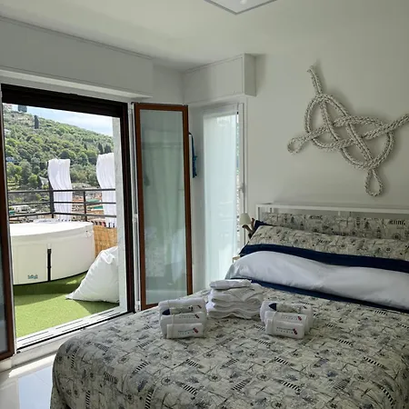 Daire Sky Garden Maria Jose Liguria - Attico Vista Mare - Terraces - 2 Bagni- 2 Da Letto - Box, Wi-fi, Idromassaggio Free Inteiro Attico Per Voi, Con Ascensore Rapallo