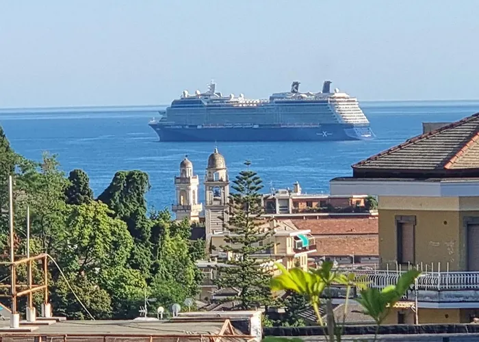 Sky Garden Maria Jose Liguria - Attico Vista Mare - Terraces - 2 Bagni- 2 Da Letto - Box, Wi-fi, Idromassaggio Free Inteiro Attico Per Voi, Con Ascensore Apartman Rapallo
