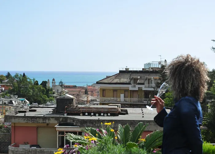 Apartman Sky Garden Maria Jose Liguria - Attico Vista Mare - Terraces - 2 Bagni- 2 Da Letto - Box, Wi-fi, Idromassaggio Free Inteiro Attico Per Voi, Con Ascensore Rapallo