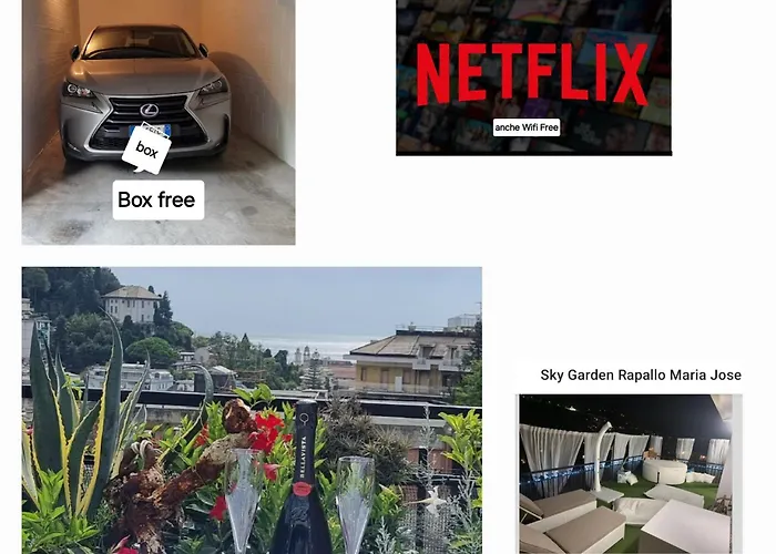 Sky Garden Maria Jose Liguria - Attico Vista Mare - Terraces - 2 Bagni- 2 Da Letto - Box, Wi-fi, Idromassaggio Free Inteiro Attico Per Voi, Con Ascensore Apartman Rapallo