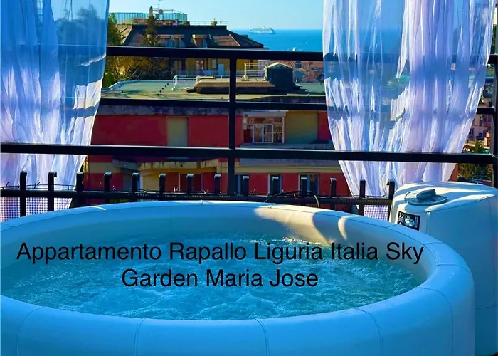 Apartman Sky Garden Maria Jose Liguria - Attico Vista Mare - Terraces - 2 Bagni- 2 Da Letto - Box, Wi-fi, Idromassaggio Free Inteiro Attico Per Voi, Con Ascensore